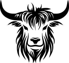 highland cow - minimalist and flat logo Vector Image