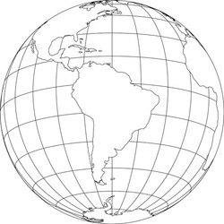 Earth Globe with World Map Vector Image