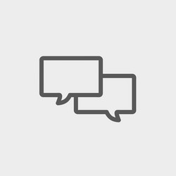 Two speech bubbles thin line icon Royalty Free Vector Image