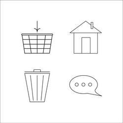 web simple linear icon setsimple outline icons vector image