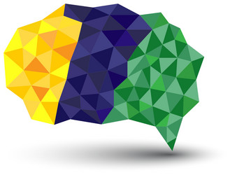 abstract geometric speech bubble with triangular p vector image