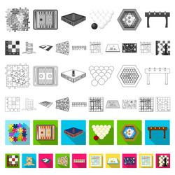 board game flat icons in set collection for design vector image