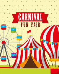 Salesman balloons booth carnival fun fair Vector Image