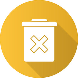 delete forever button flat design long shadow vector image