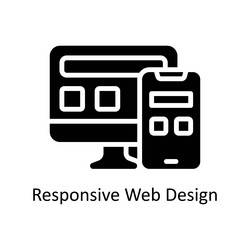 responsive web design solid icon vector image