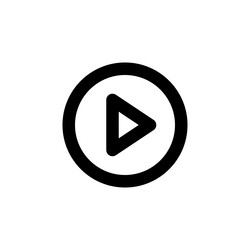 Audio and video play button line web or mobile vector