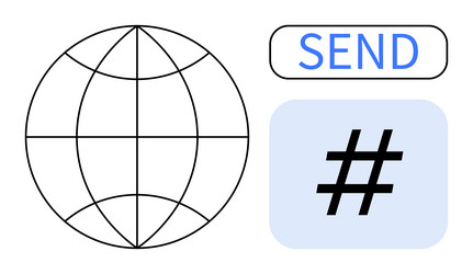 communication concept with globe send button vector image