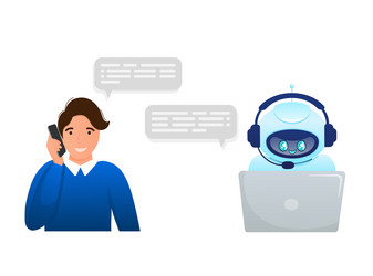 flat chat bot for web design isometric vector