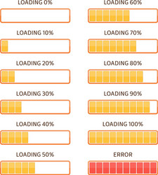 Loading Bar Progress Icons vector image