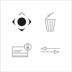 web simple linear icon setsimple outline icons vector image