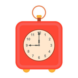 alarm clock in flat design retro red timer vector image
