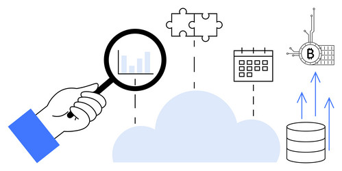 analyzing cloud data for blockchain and networking vector image
