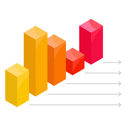 Column chart with arrows vector