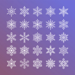 cute snowflakes collection isolated on gradient vector image