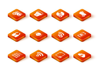 set computer api interface wifi locked broken vector image