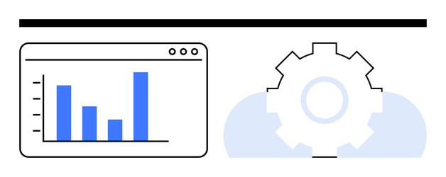 data analytics and automation concept with graph vector image