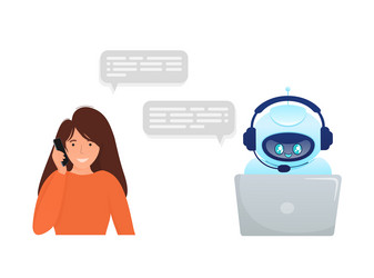 Flat chat bot for web design isometric vector