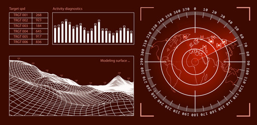 futuristic user interface hud tech elements vector image