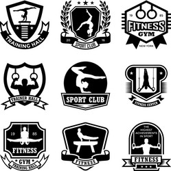 Gymnastics Badges & Logos Vector Image