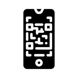 Qr code scanner glyph icon vector