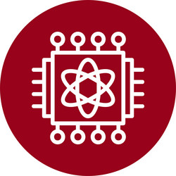quantum processor line circle style icon design vector image