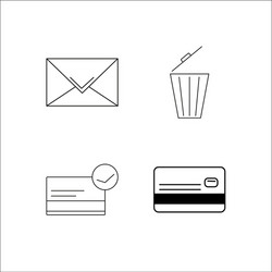 web simple linear icon setsimple outline icons vector image
