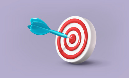 Dart Arrow Hits Target - 3D Render vector image