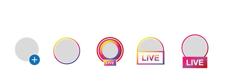 instagram story live stream new badge vector