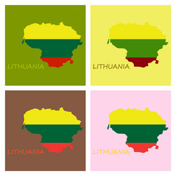 map of lithuania with flag as texture isolated vector image