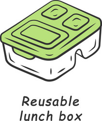 Reusable lunch box color icon vector