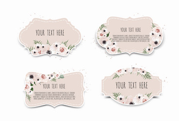Vintage label with flowers frame border copy Vector Image