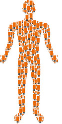 Usb flash drive human figure vector