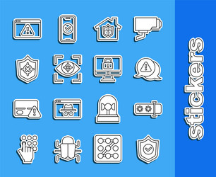 set line shield with check mark password vector image