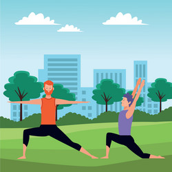 Men yoga poses Royalty Free Vector Image - VectorStock