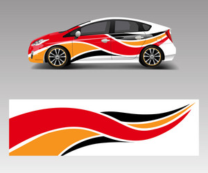 Racing Car Decal - Wave Wrap Vector Image