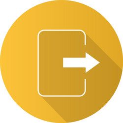 exit button flat design long shadow glyph icon vector image
