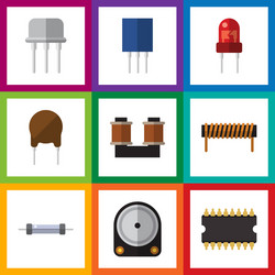 flat icon electronics set of hdd triode bobbin vector image