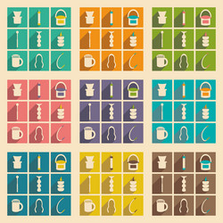 flat with shadow concept and mobile application vector image