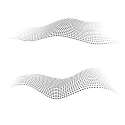 halftone dots shapes dynamic waves form vector