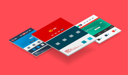 isometric concept of web site design templates vector