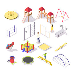Isometric Playground Icon Set vector image