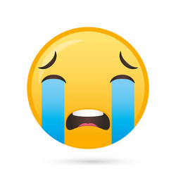 Emoji face crying funny character vector