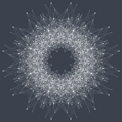 fractal element with connected line and dots vector image