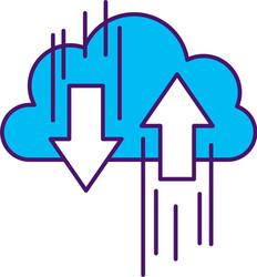 cloud computing with arrows vector image