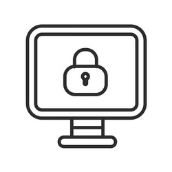 cyber security computer icon padlock key vector