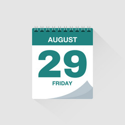 day calendar with date august 29 icon vector image