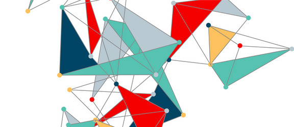 line points connections triangular technology vector image