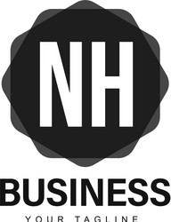 nh initial a logo design with abstract style vector image