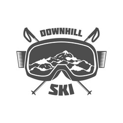 Retro Ski Badge & Arctic Expedition Elements Vector Image