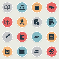 set of simple knowledge icons vector image